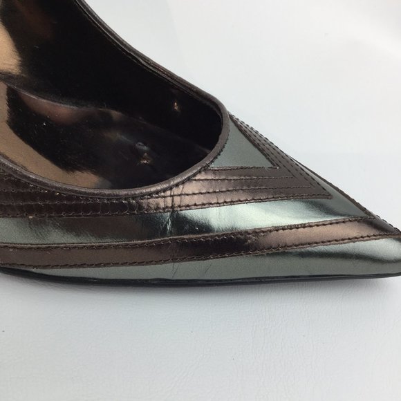 Carlos Santana two tone gunmetal Maria pump heels - Picture 5 of 6